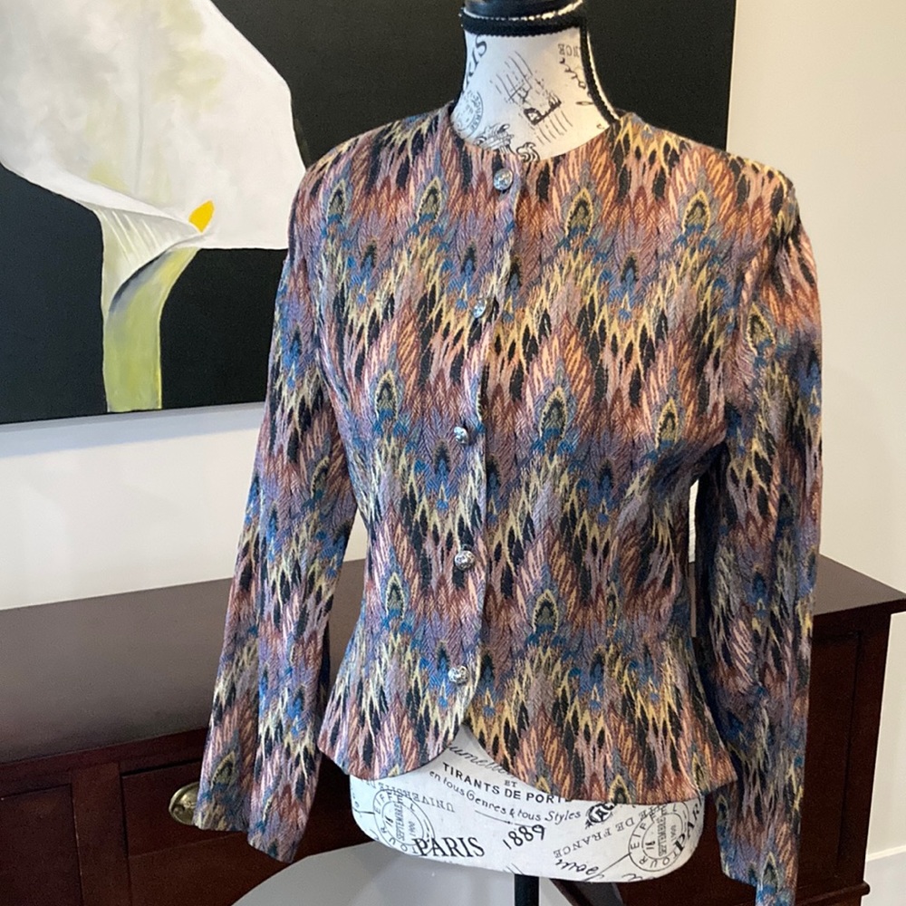 🔥 Suttles & Seawinds Vintage '92 Matchstick Tapestry Jacket Medium 🔥